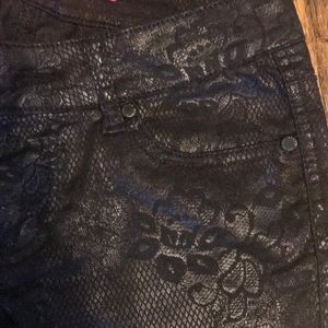 Lace Print Black Jeans